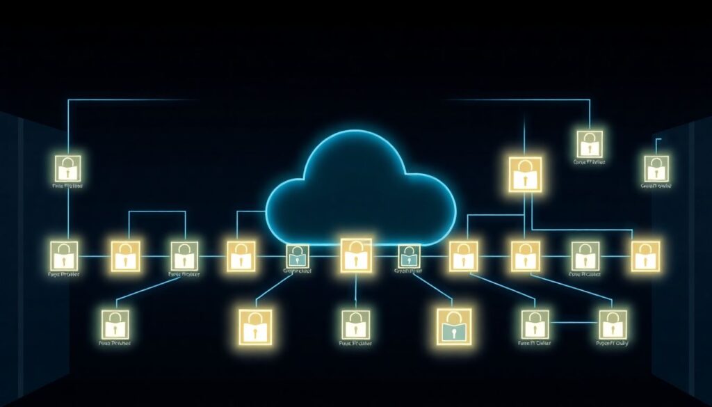 Estratégias de segmentação e microsegmentação em redes cloud para reduzir movimentos laterais - иллюстрация